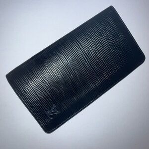 Louis Vuitton Black Textured Epi Leather Long Wallet